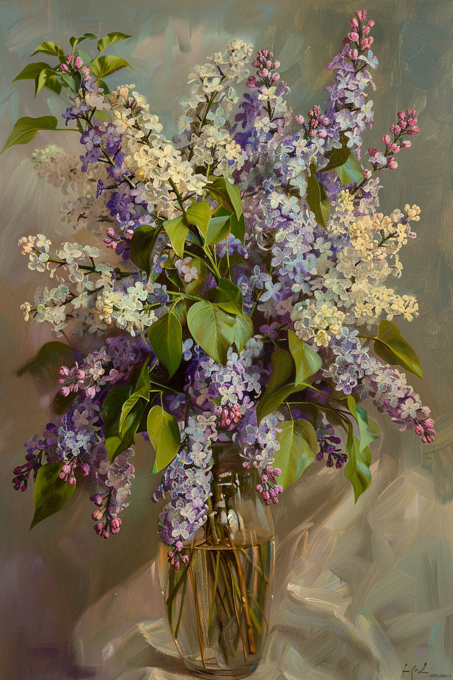 Tableau Bouquet de lilas