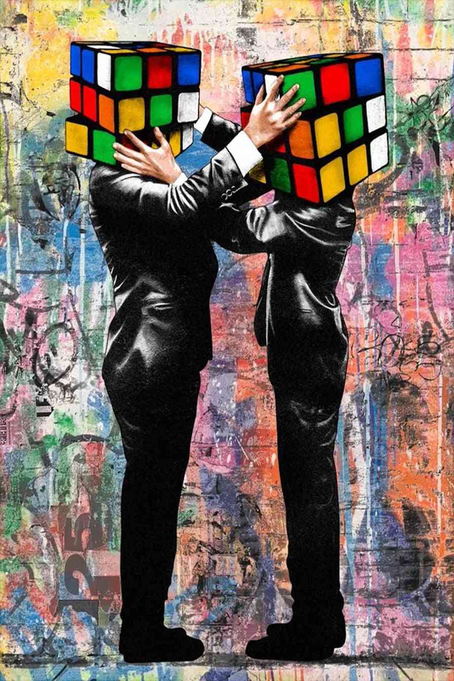 Tableau Banksy Graffiti Art