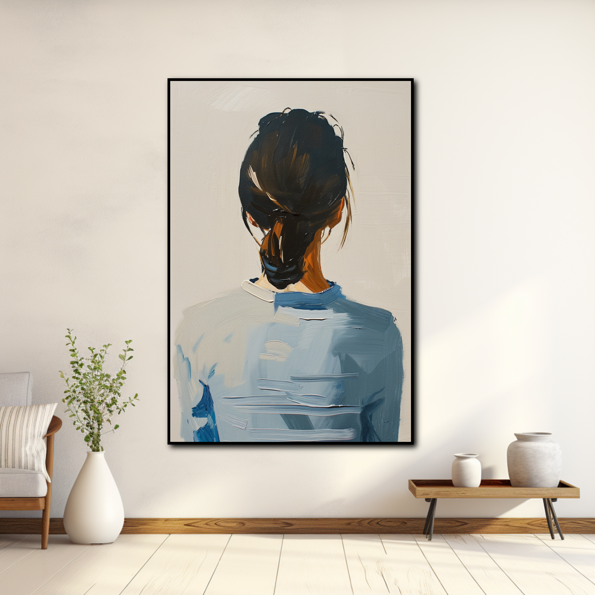 Peinture Femme de Dos Minimaliste