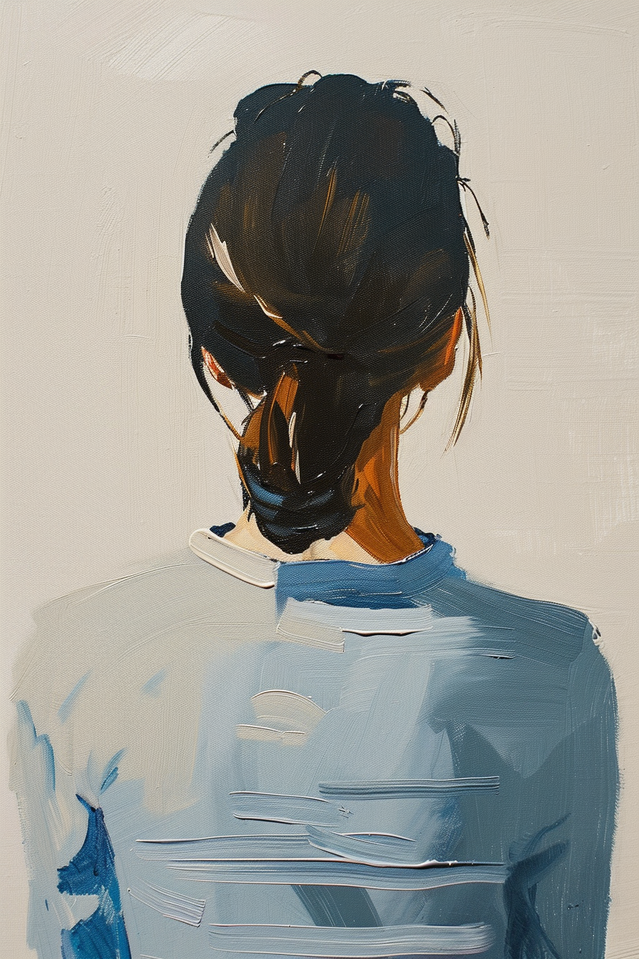 Peinture Femme de Dos Minimaliste