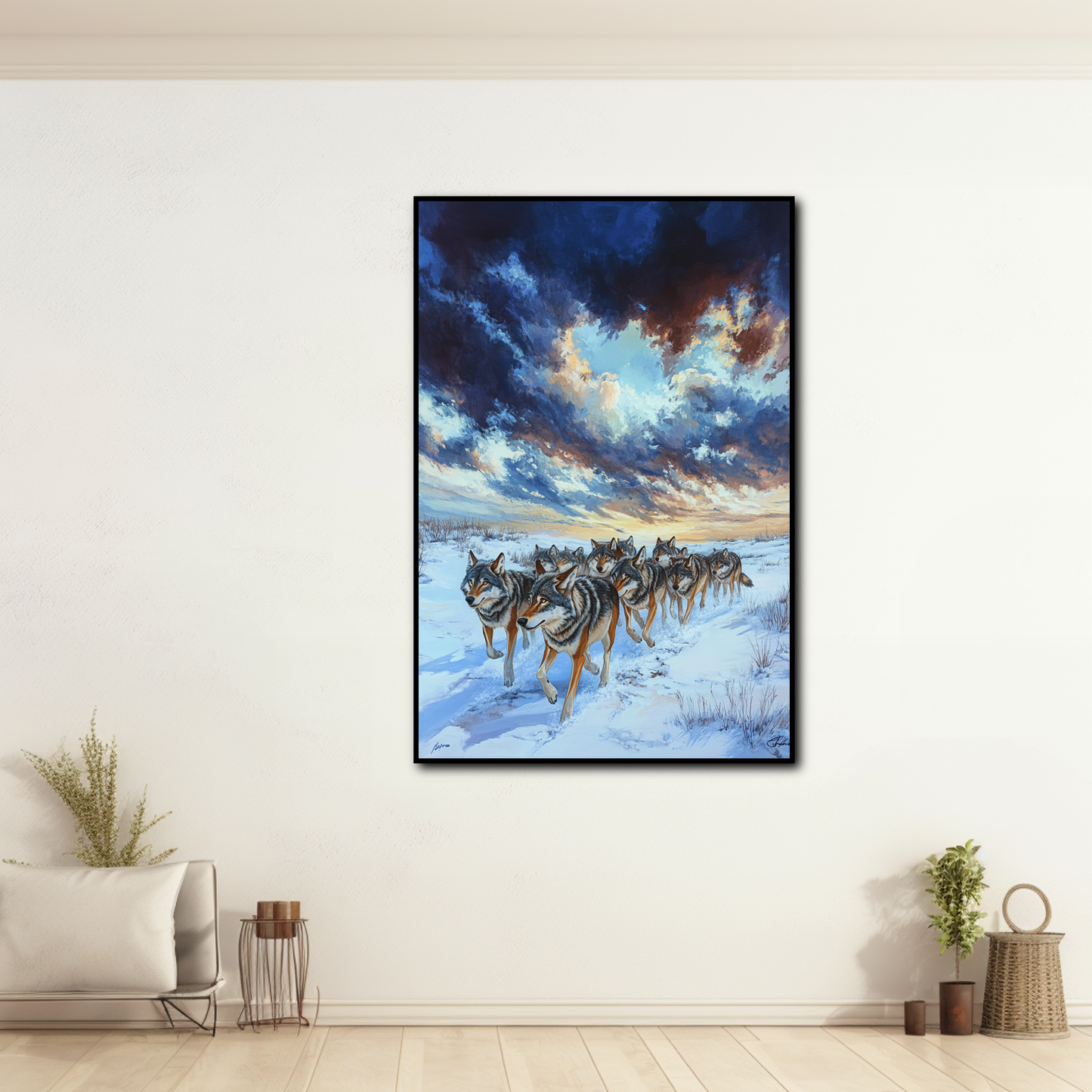 Tableau Loup en Meute