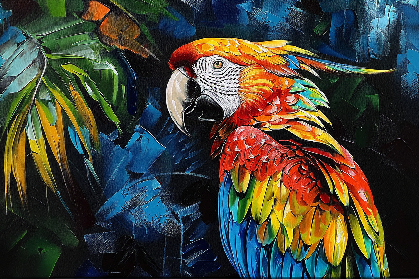 Tableau Africain Perroquet