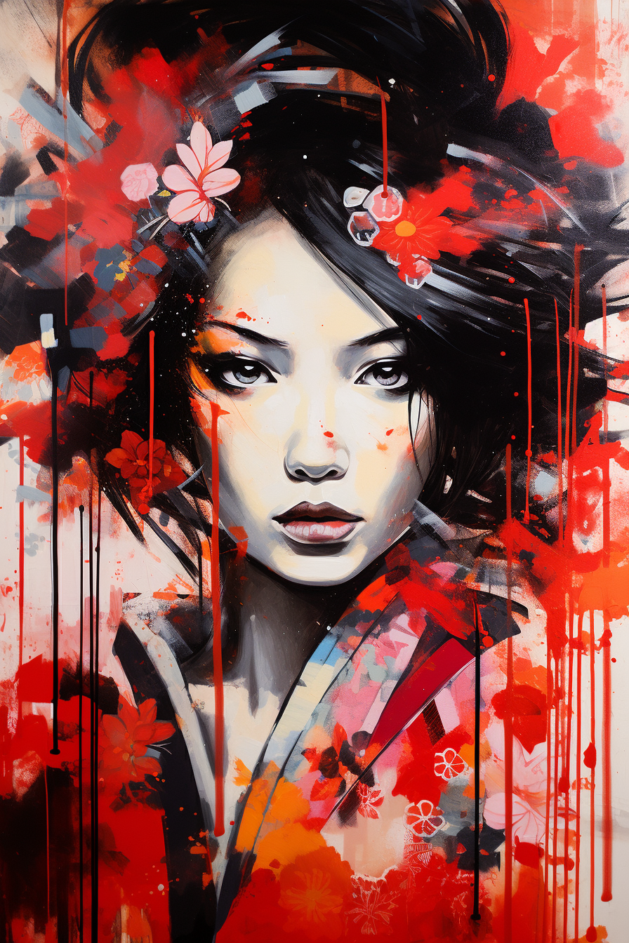 Tableau Geisha Moderne