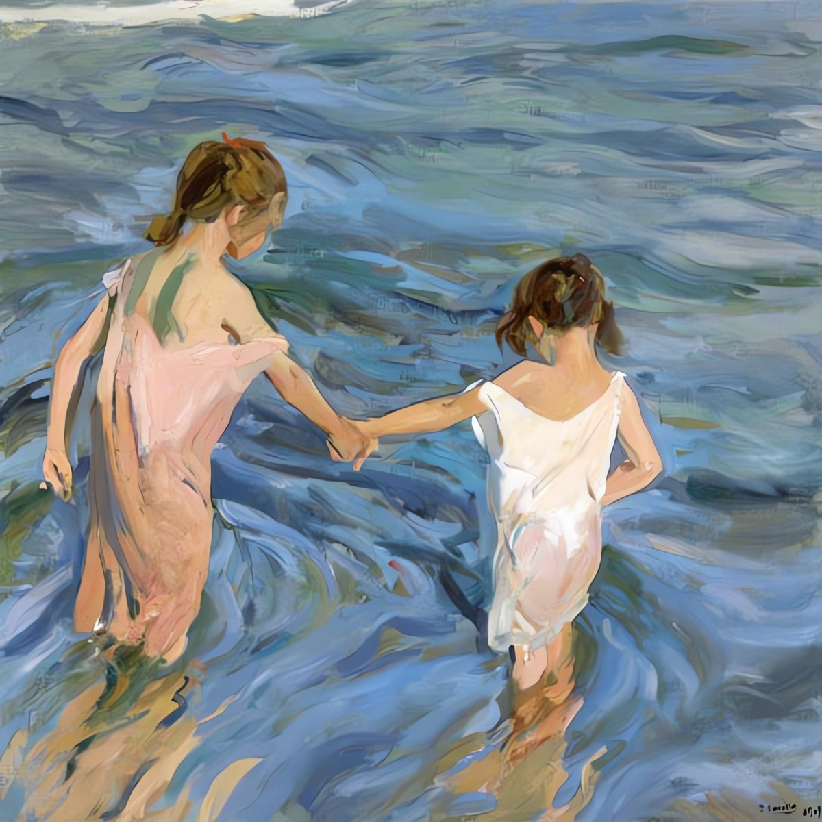Enfants dans la mer - Joaquin Sorolla
