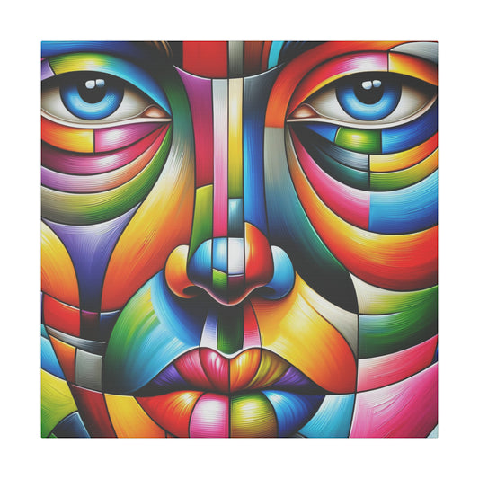 Tableau Design Visage Multicolore