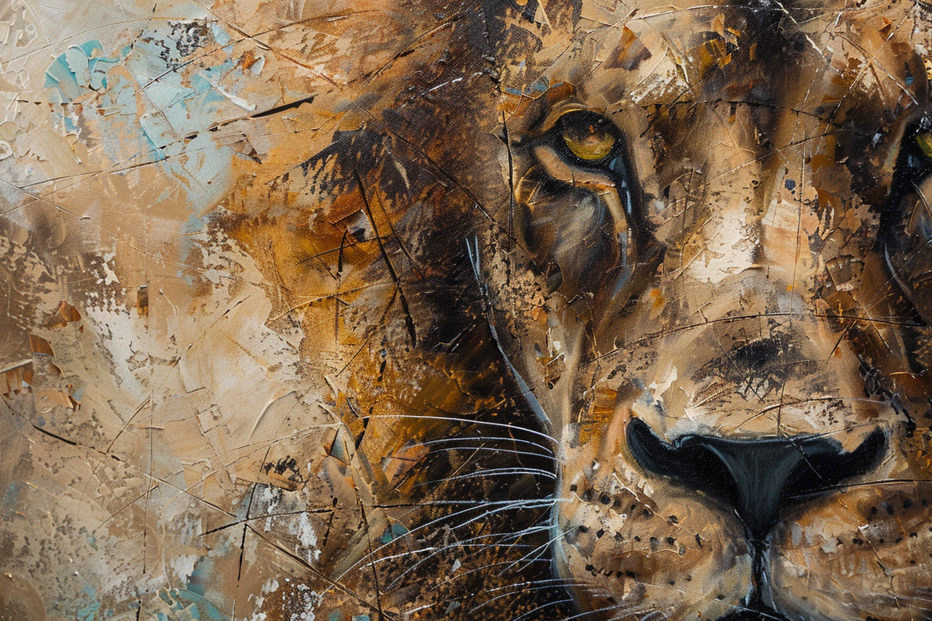 Tableau Contemporain de Lion