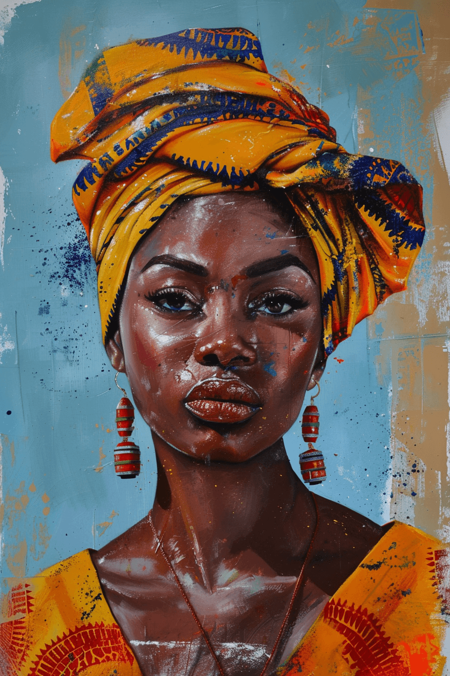 Tableau Fille Afro Graffiti