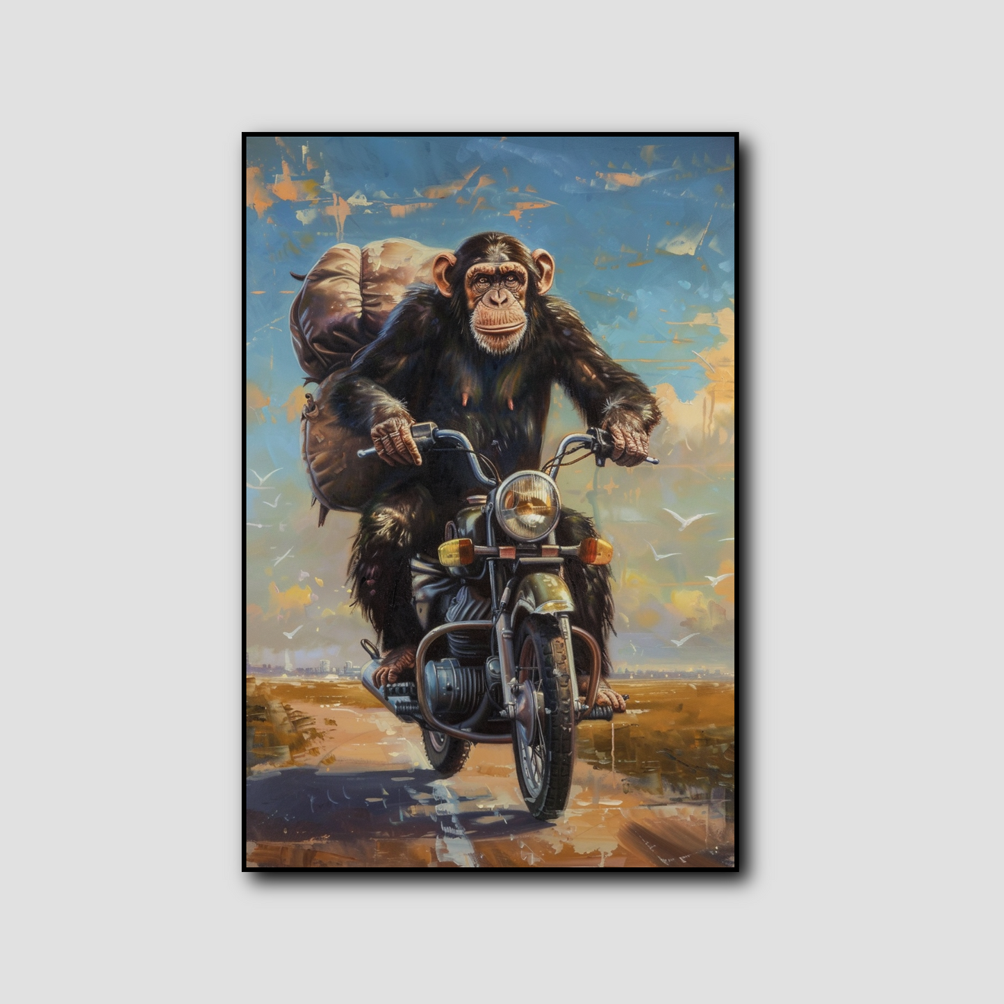 Tableau Singe et Moto