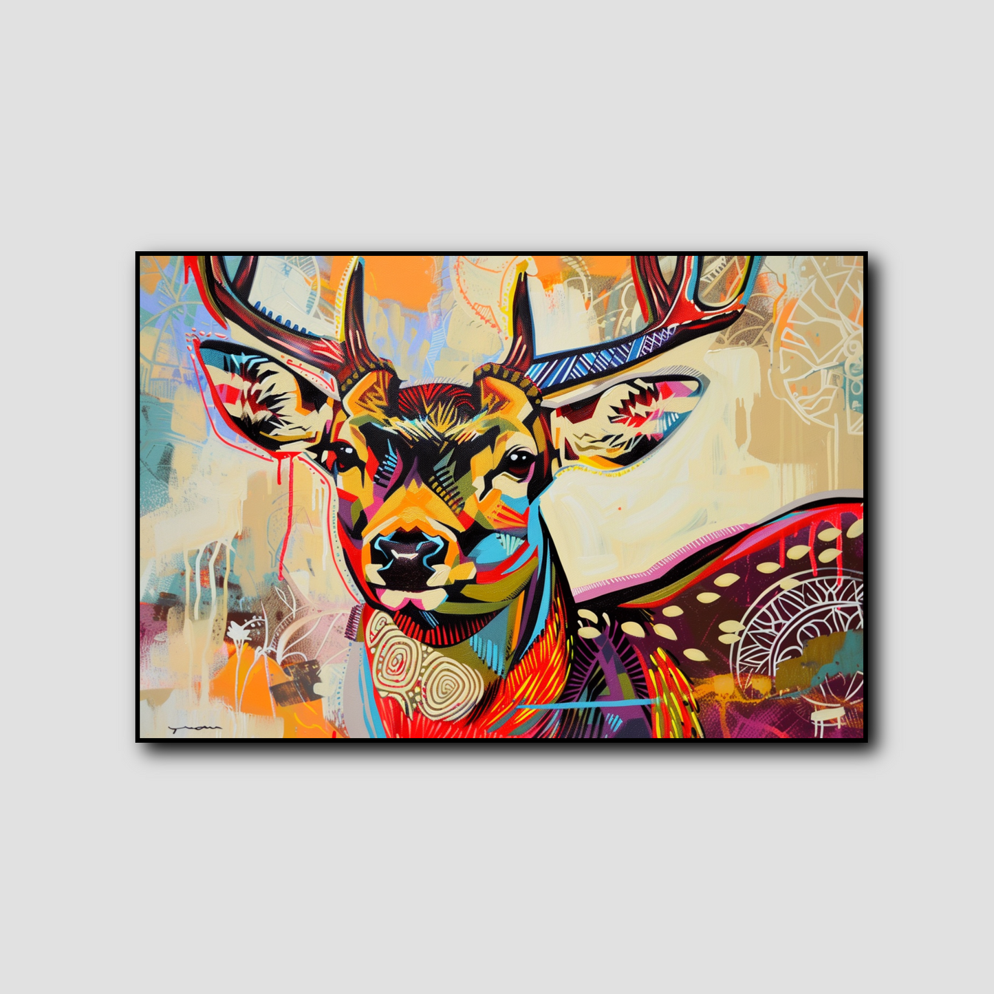 Tableau Cerf Pop Art