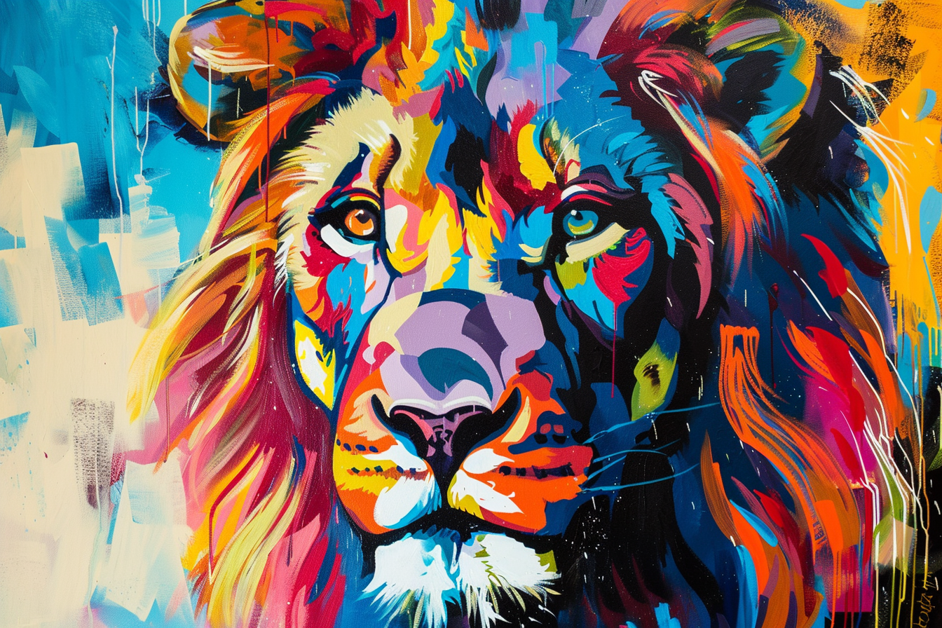 Tableau Lion Pop Art