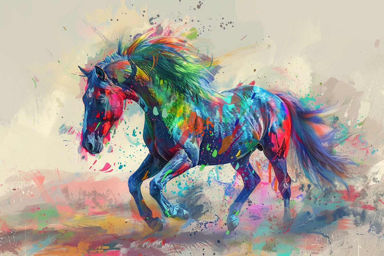 Tableau Cheval Multicolore