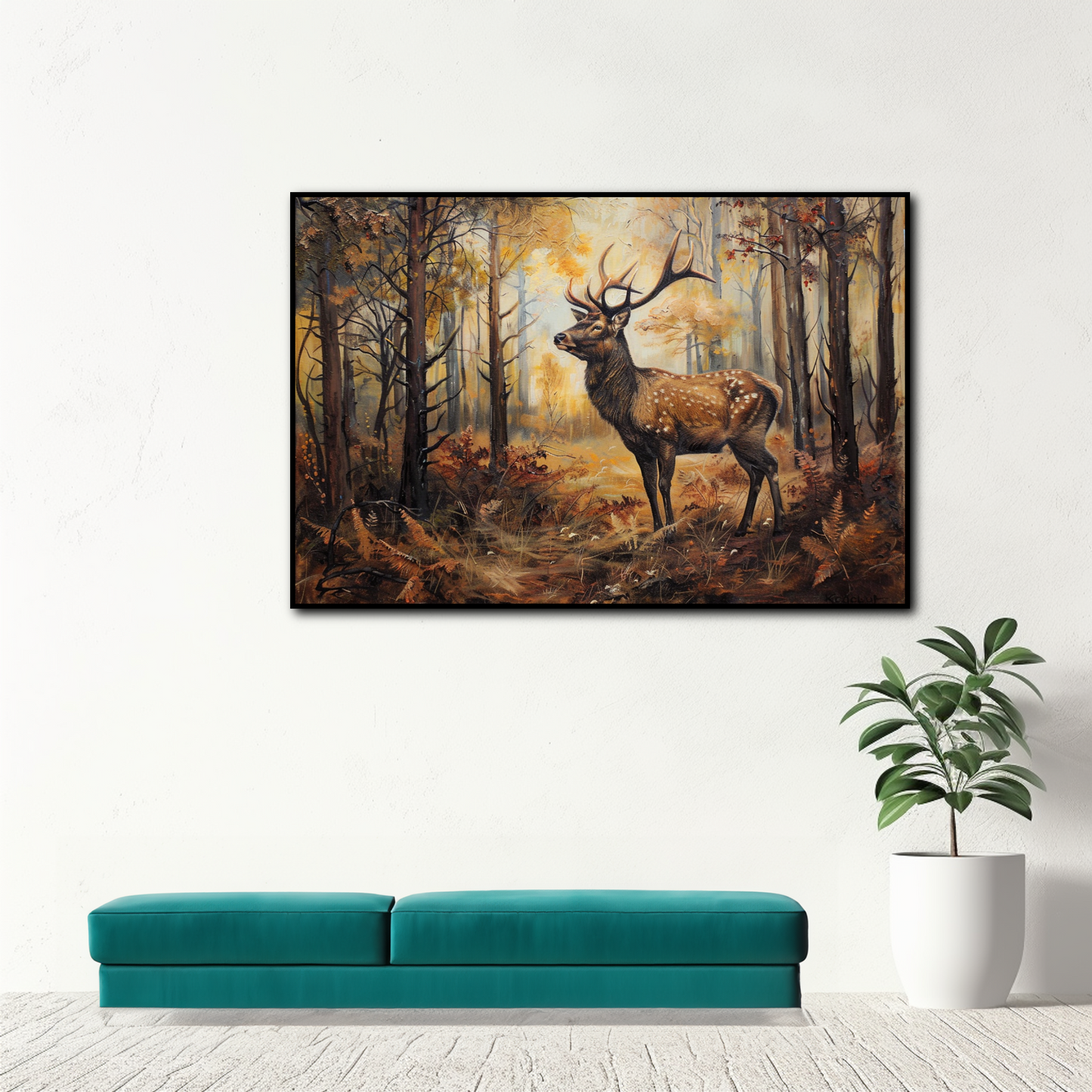 Tableau Cerf Forêt