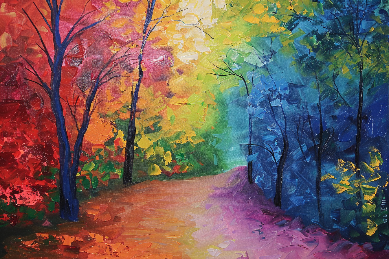 Tableau Forêt Multicolore