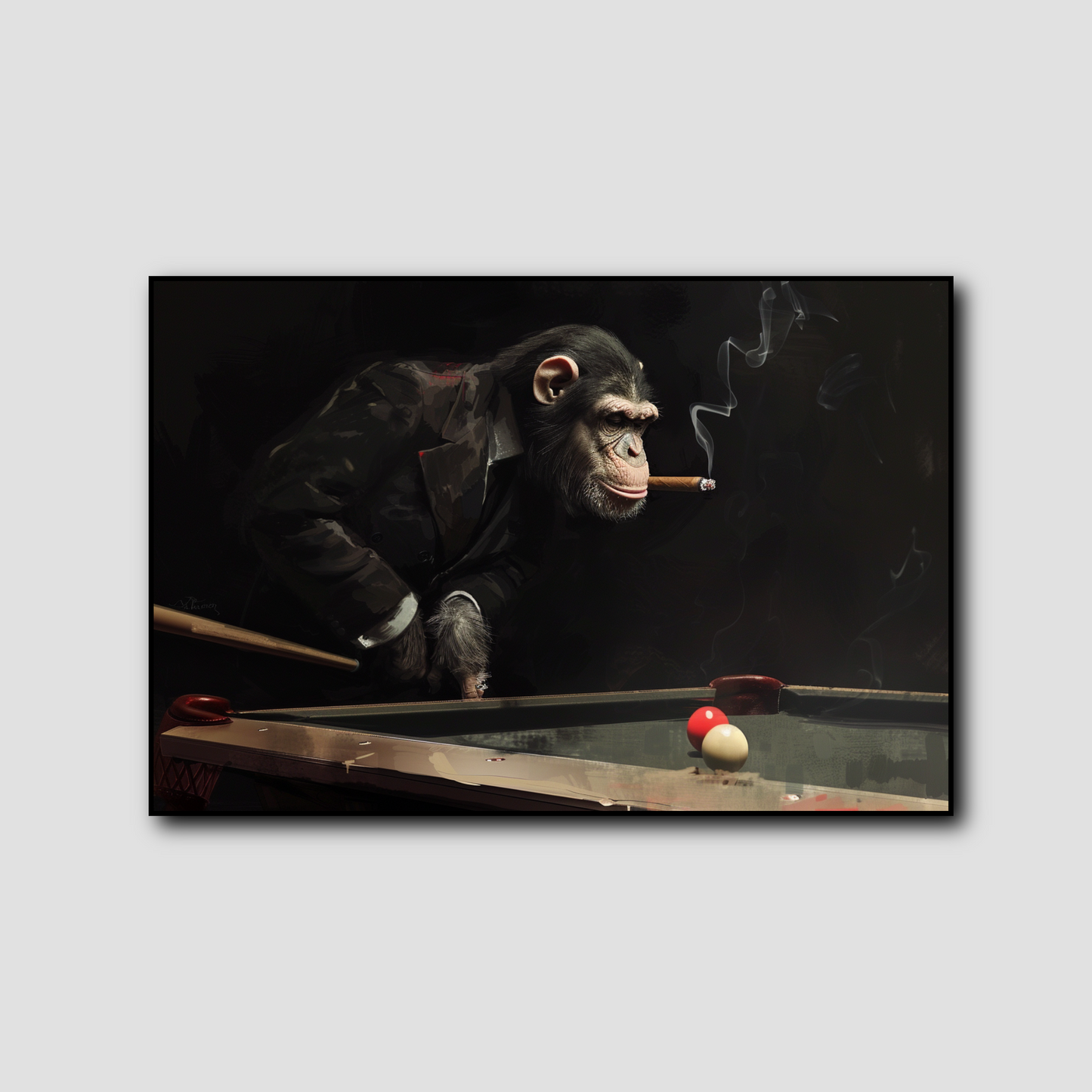 Tableau Singe Billard