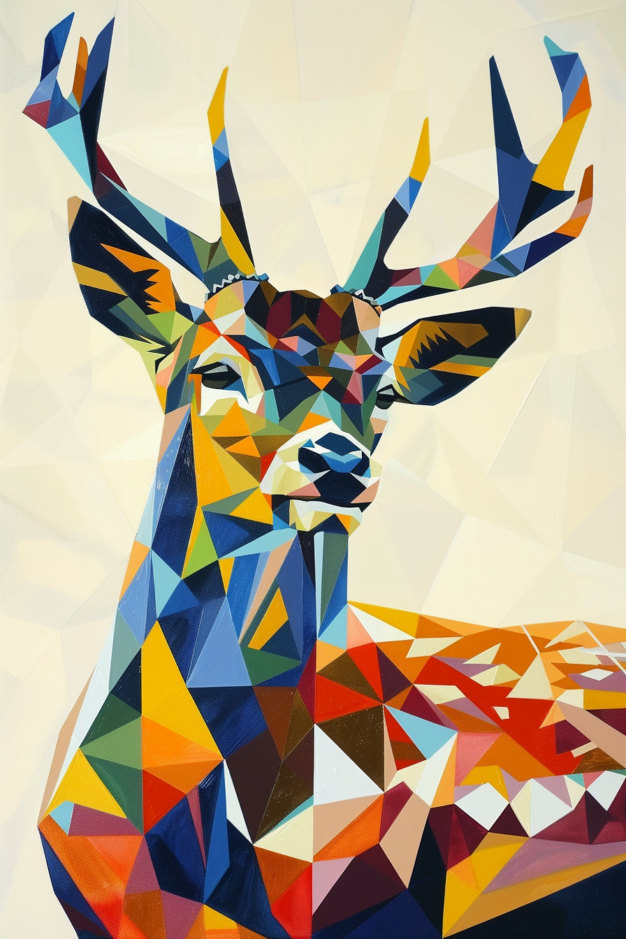 Tableau Cerf Geometrique