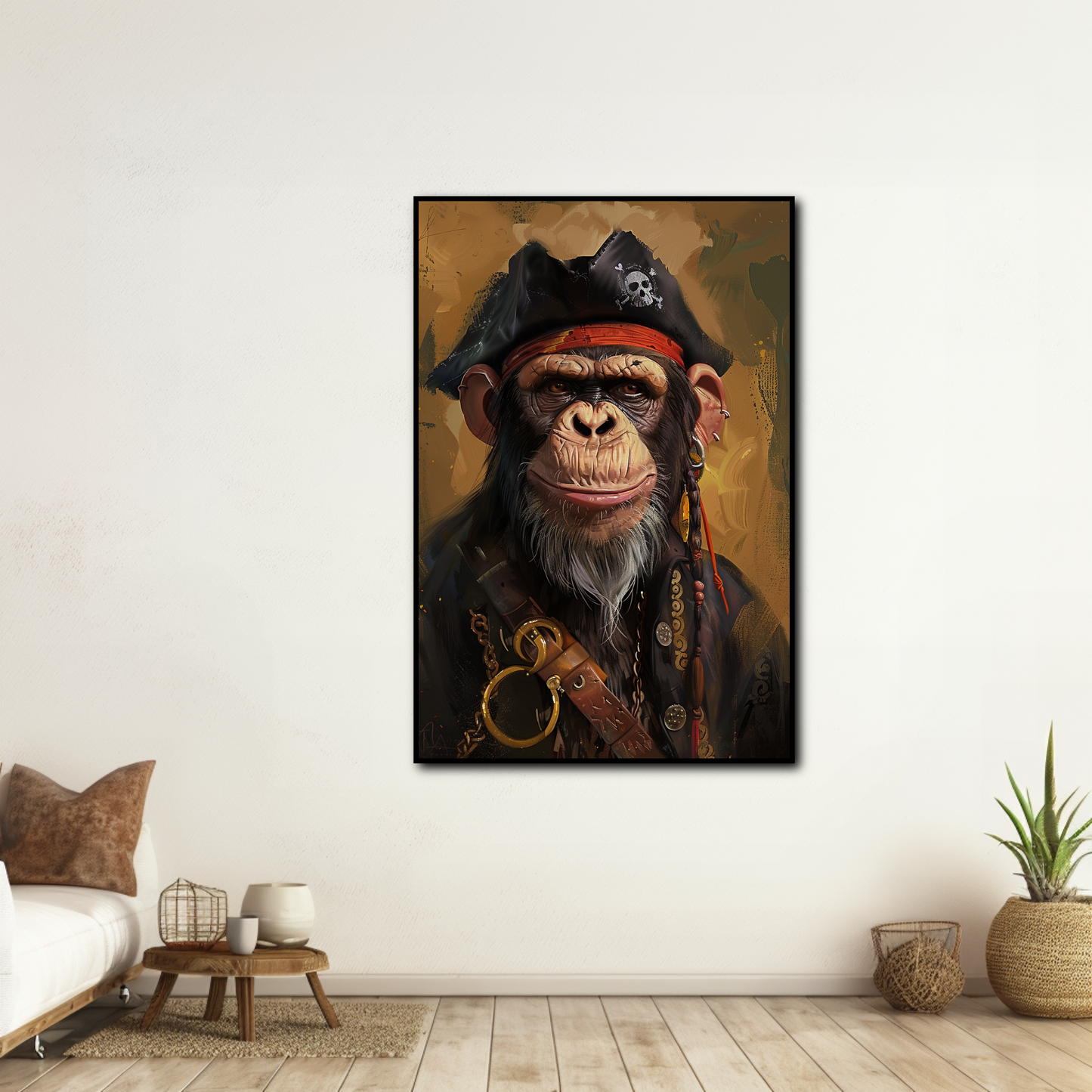 Tableau Singe Pirate