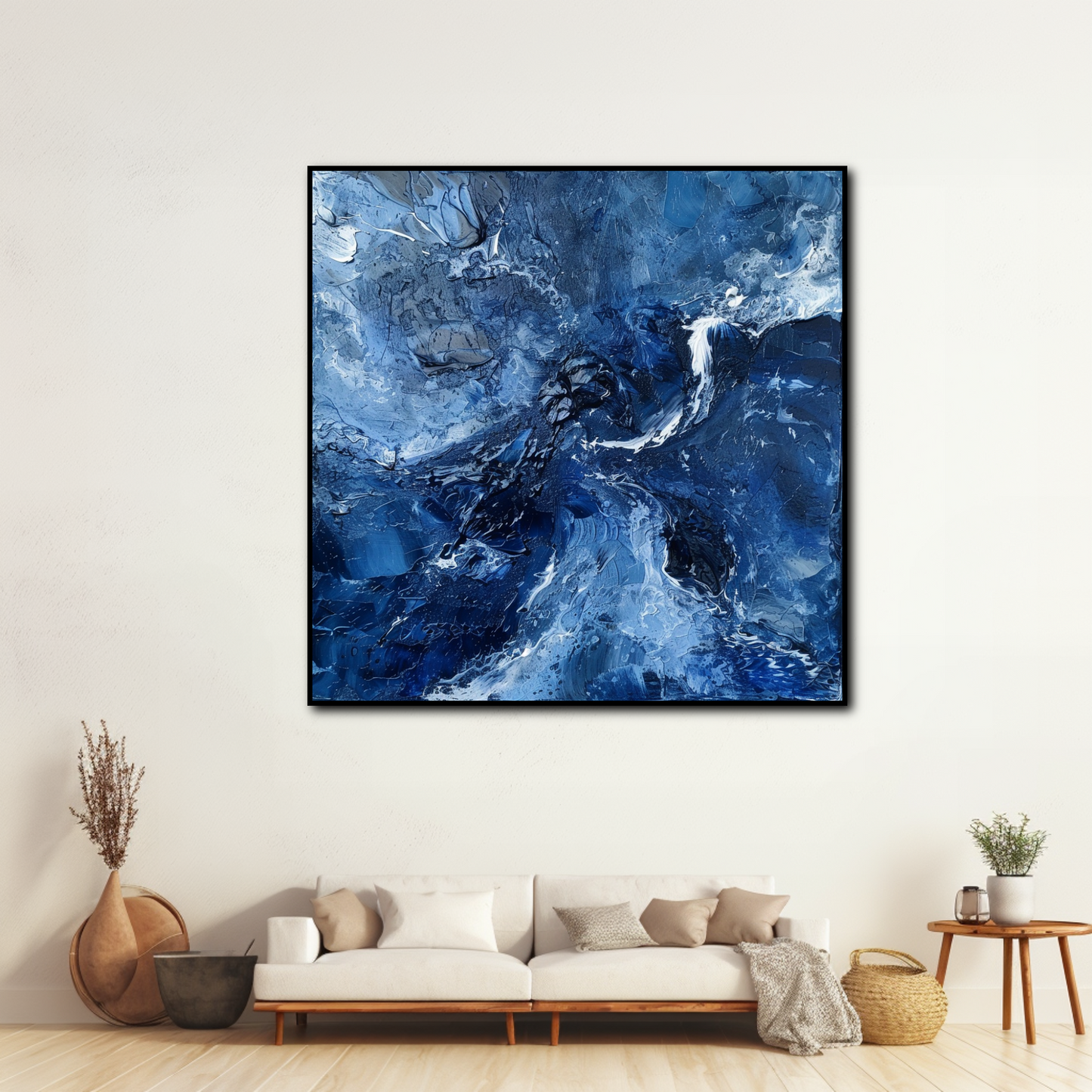 Tableau Moderne Bleu Foncé