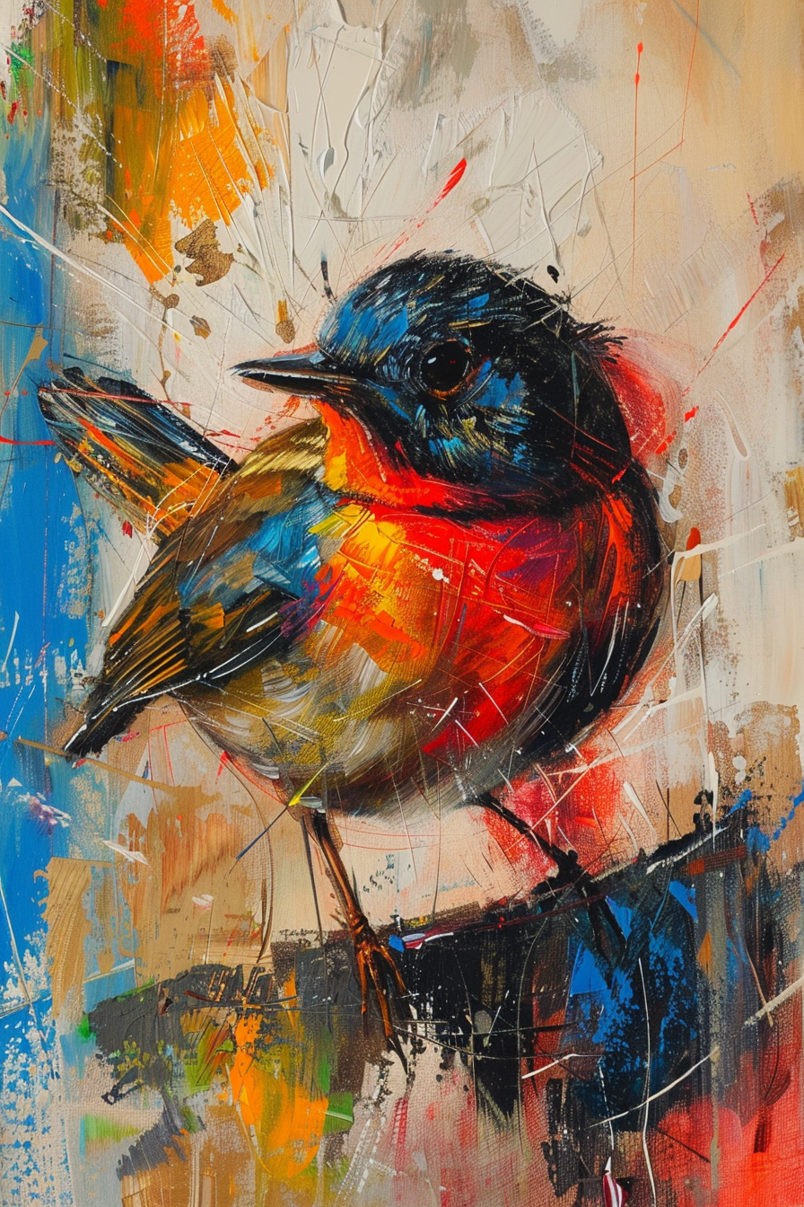 Tableau Oiseau Abstrait