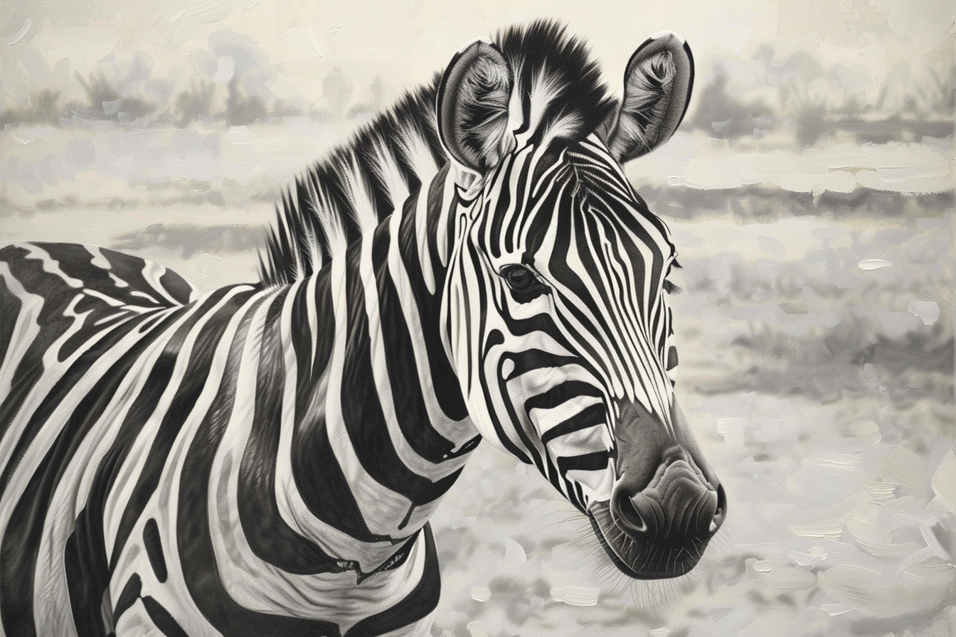 Tableau Zebre Noir et Blanc