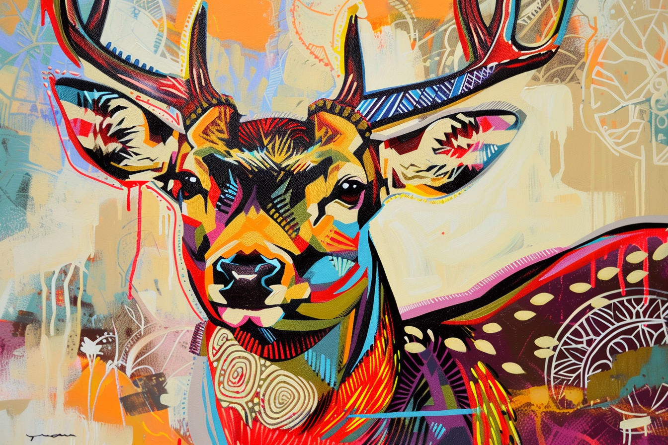 Tableau Cerf Pop Art