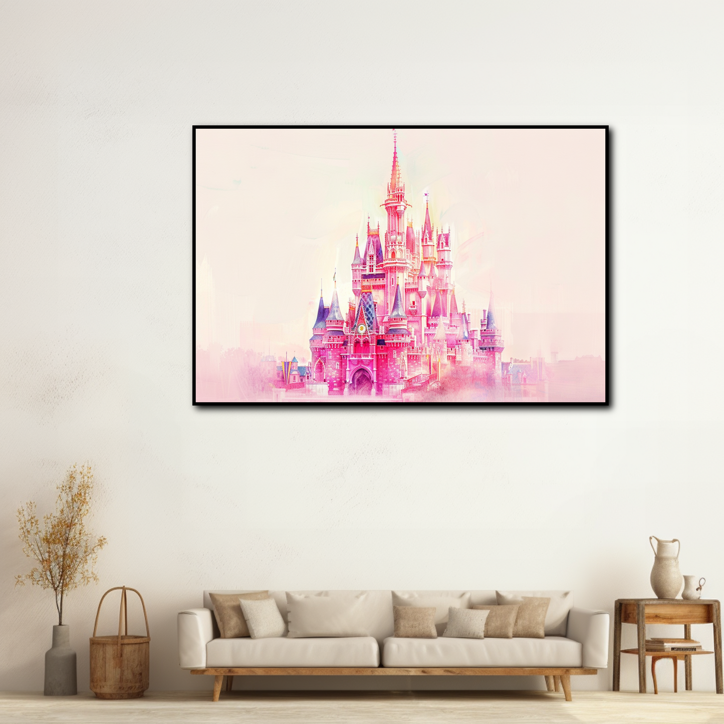 Tableau Château Disney Pink Castle