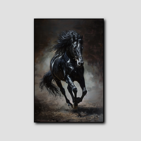 Tableau Cheval Noir