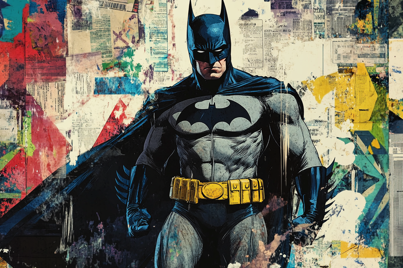 Tableau déco Batman old school collage street art