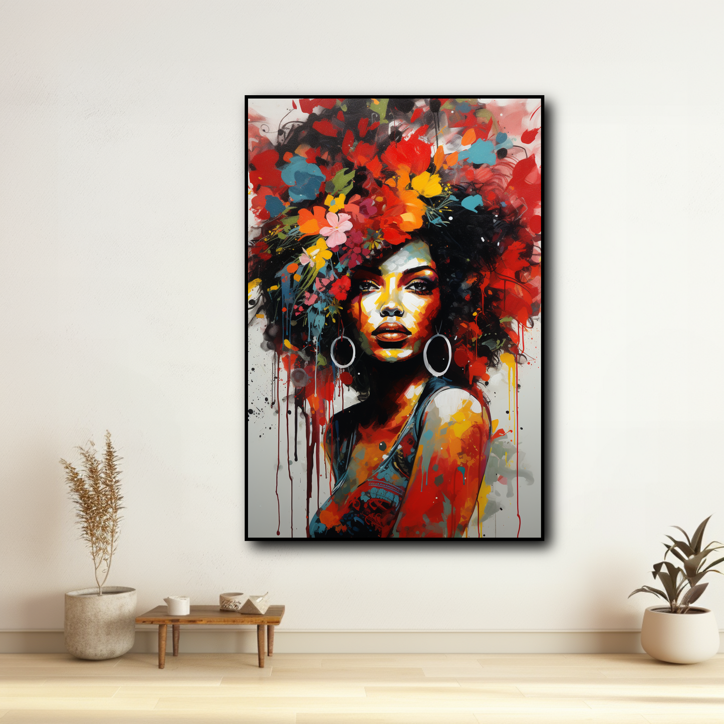 Tableau Femme Afro Street Art
