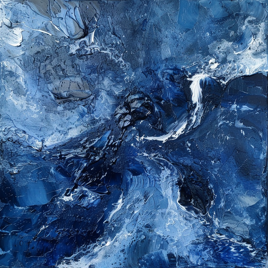 Tableau Moderne Bleu Foncé