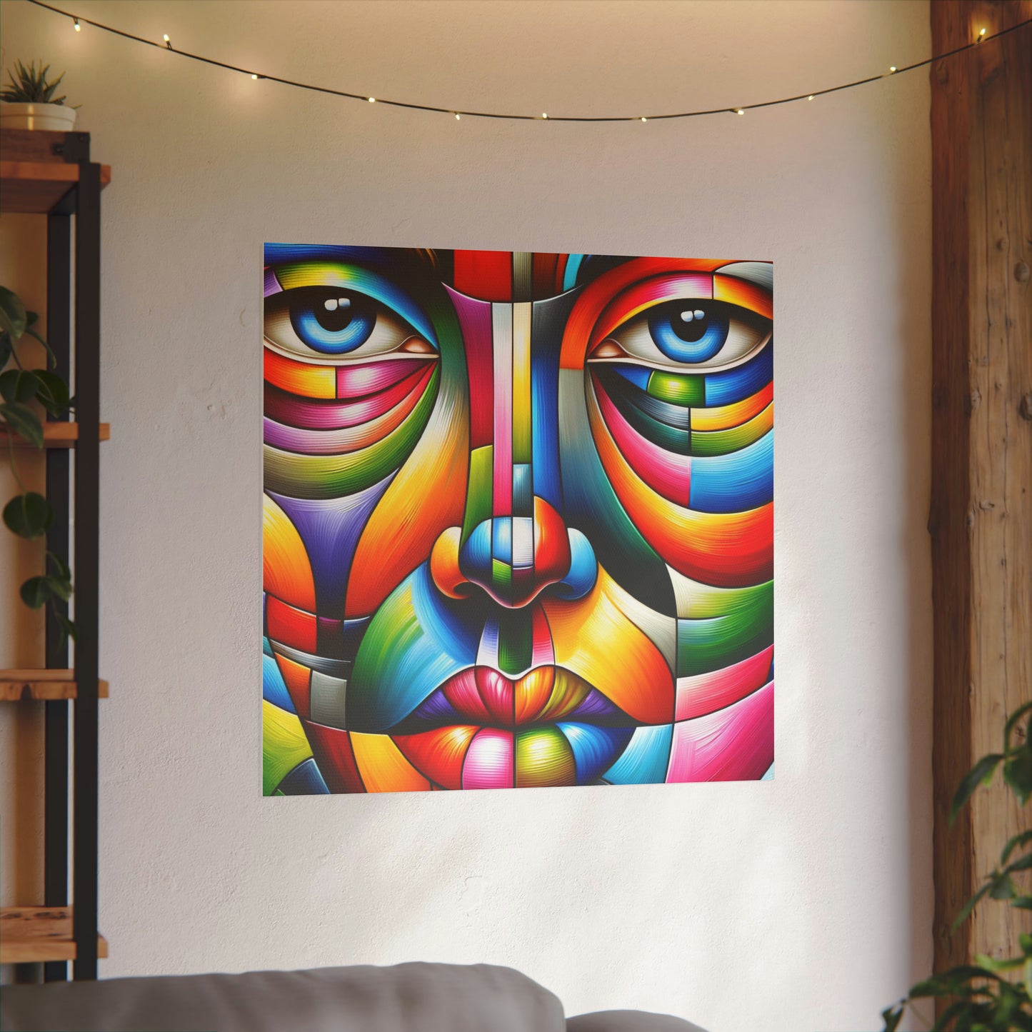 Tableau Design Visage Multicolore