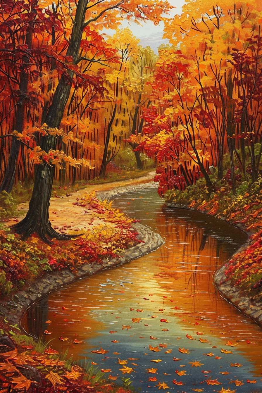 Tableau Rivière en Automne