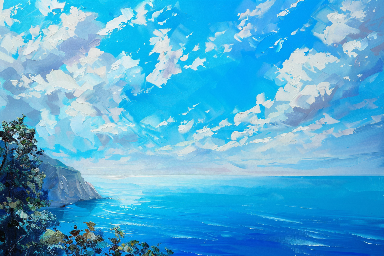 Tableau Mer et Ciel Bleu