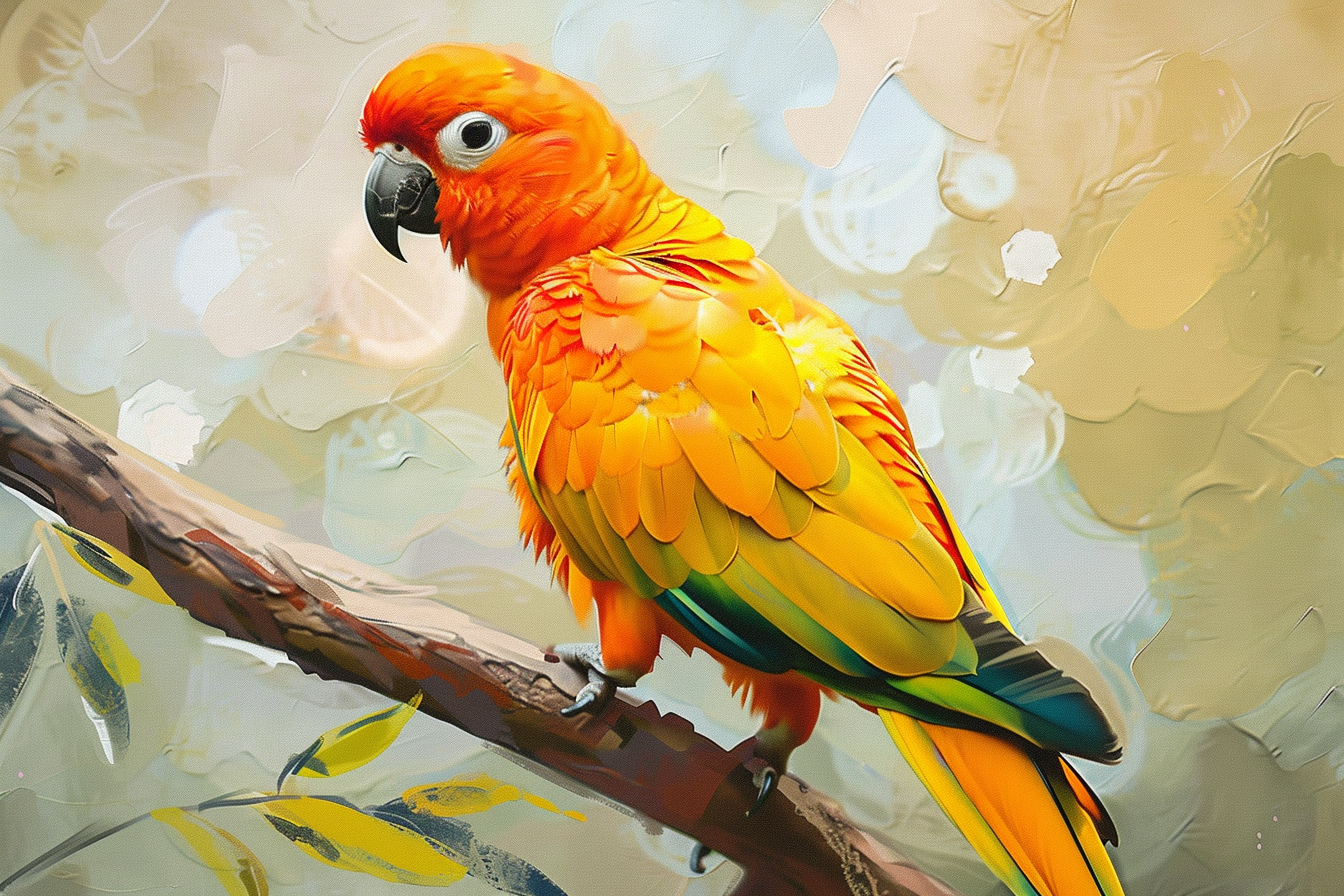 Tableau Perroquet Orange