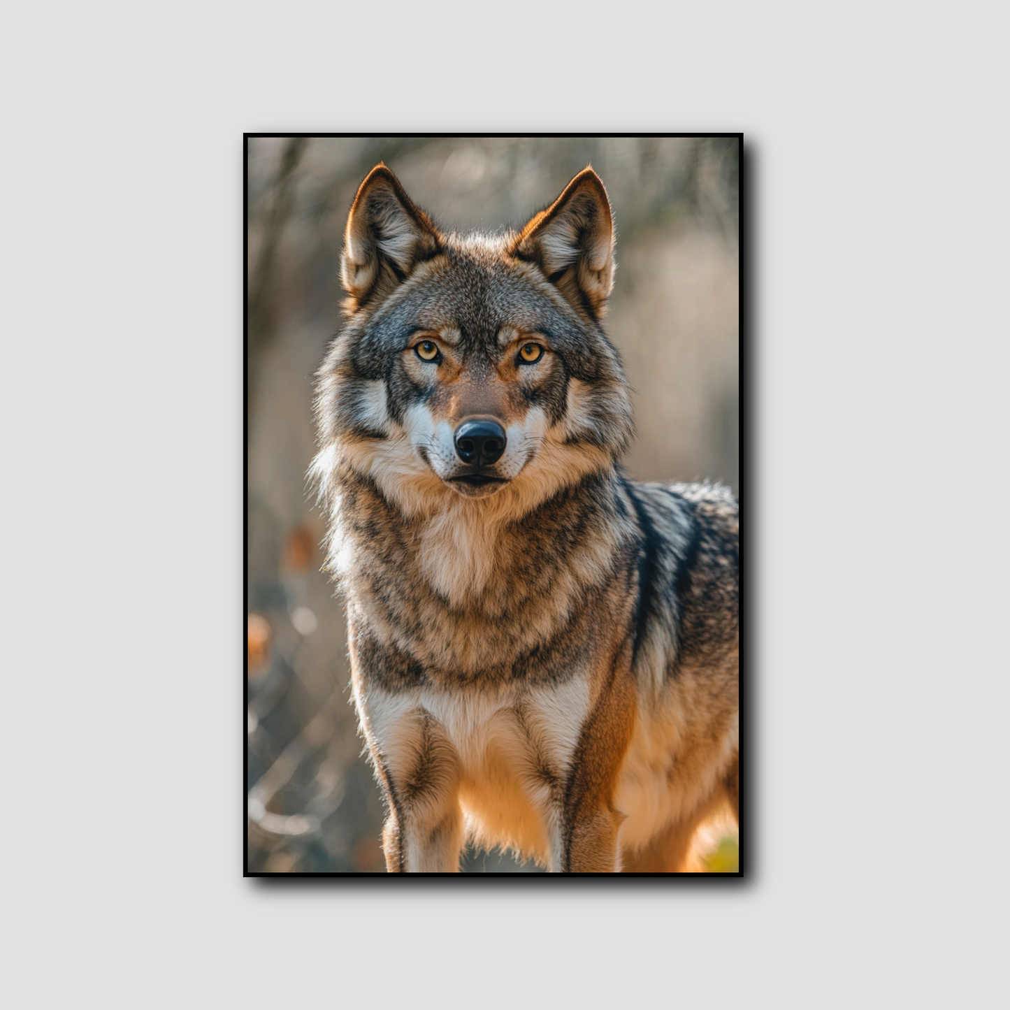 Tableau Loup Noir dans les Bois