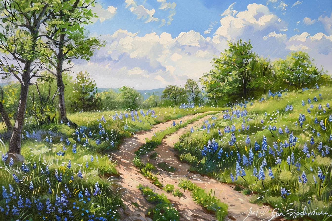 Tableau Chemin dans les Champs