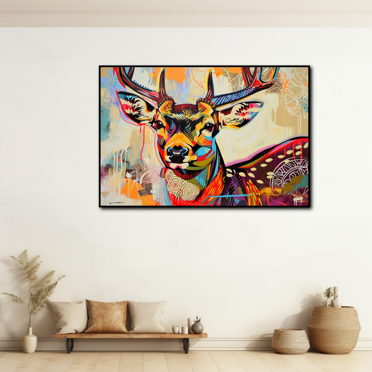 Tableau Cerf Pop Art