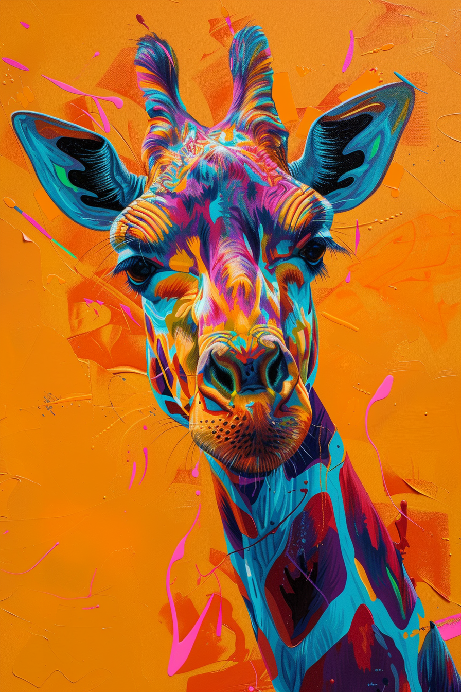 Tableau Tête de Girafe