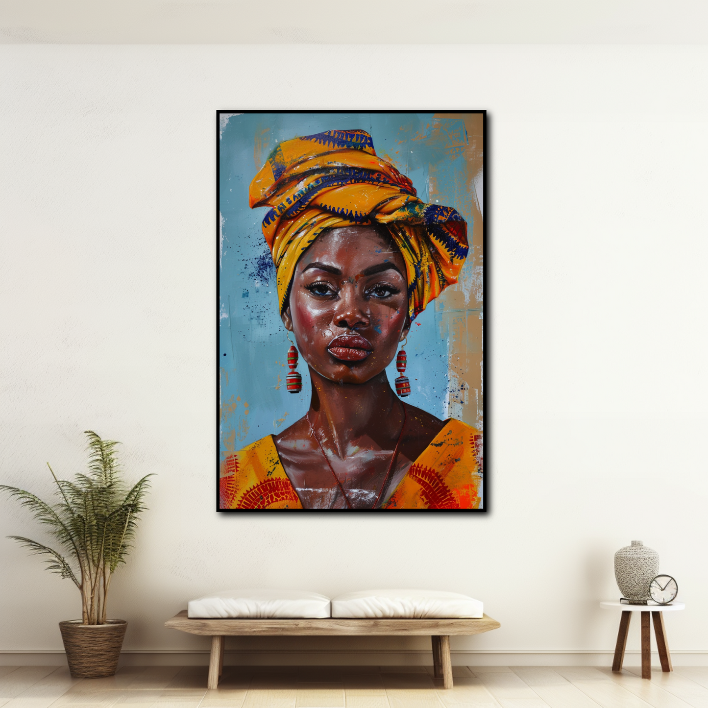 Tableau Fille Afro Graffiti