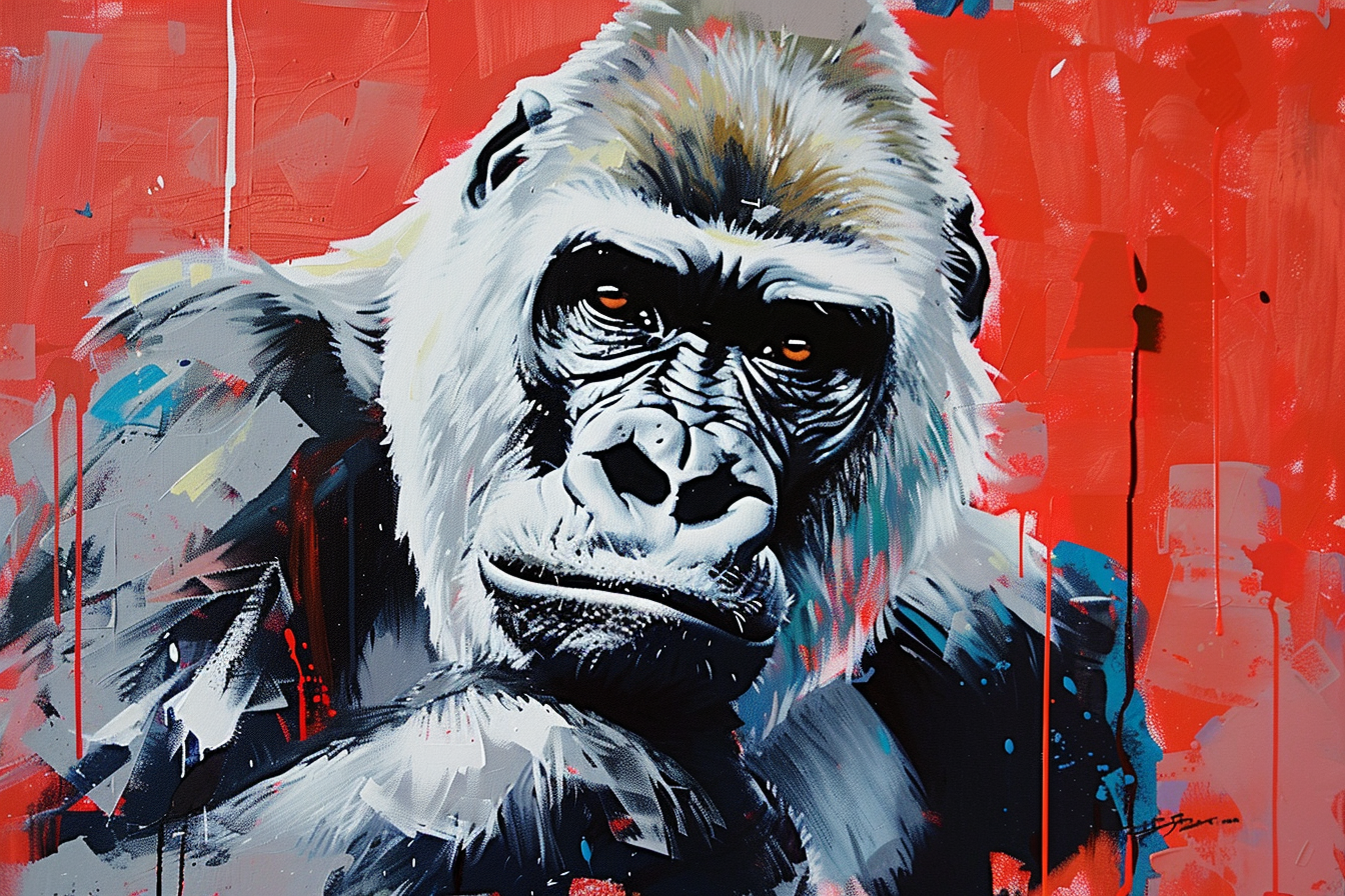 Tableau Gorille Rouge