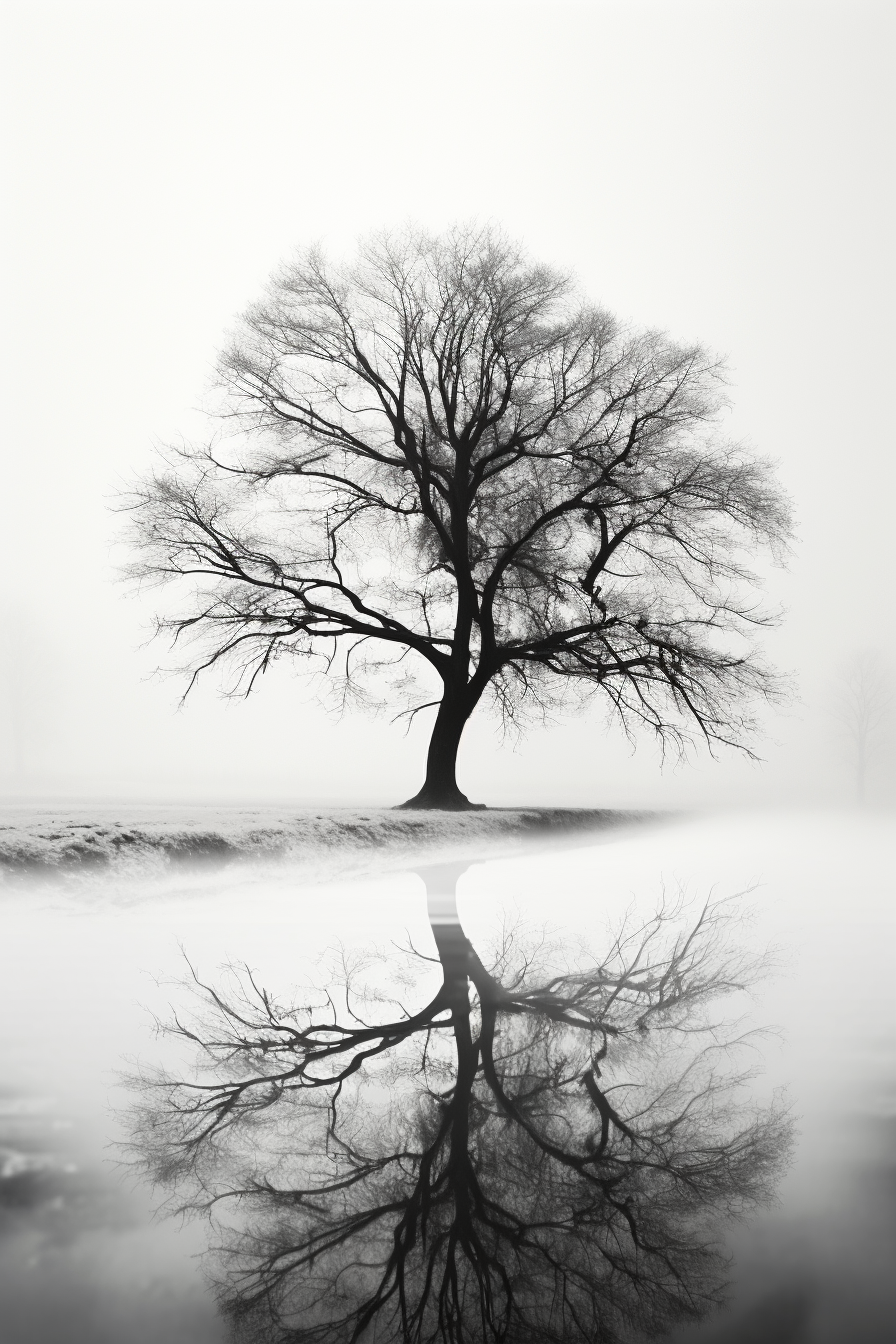 Tableau Arbre Noir et Blanc