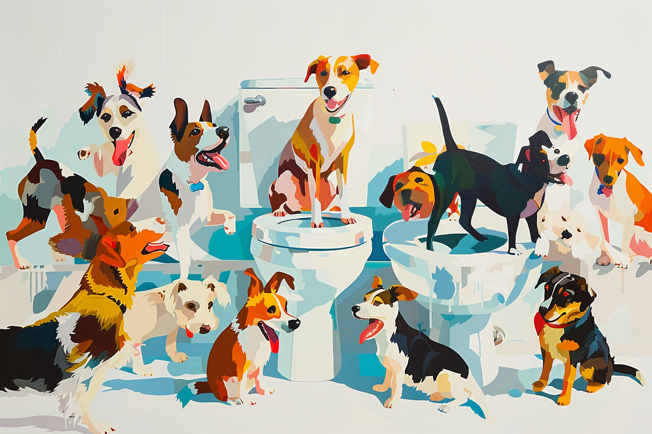 Tableau Les Chiens à la Toilette
