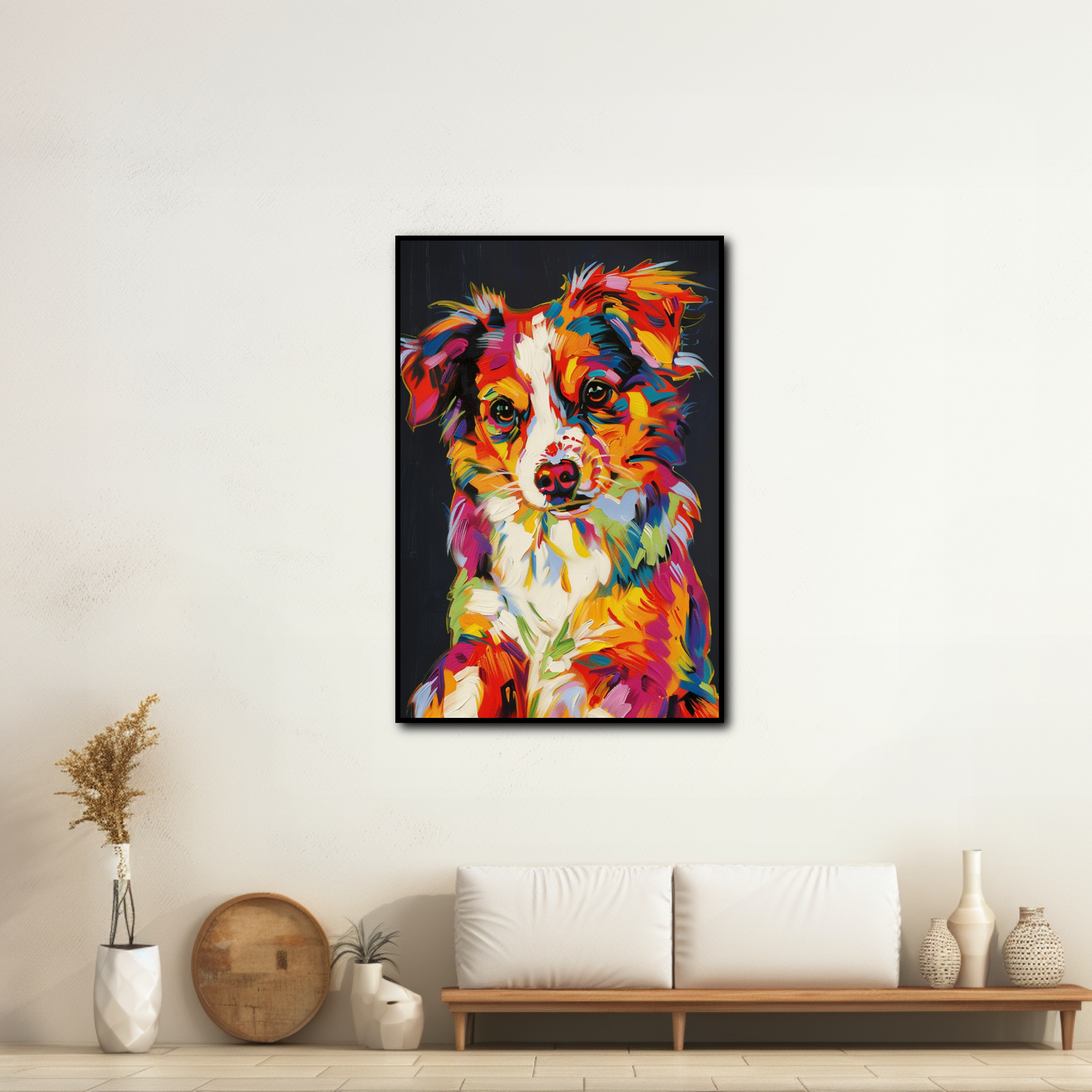 Tableau Chien Multicolore
