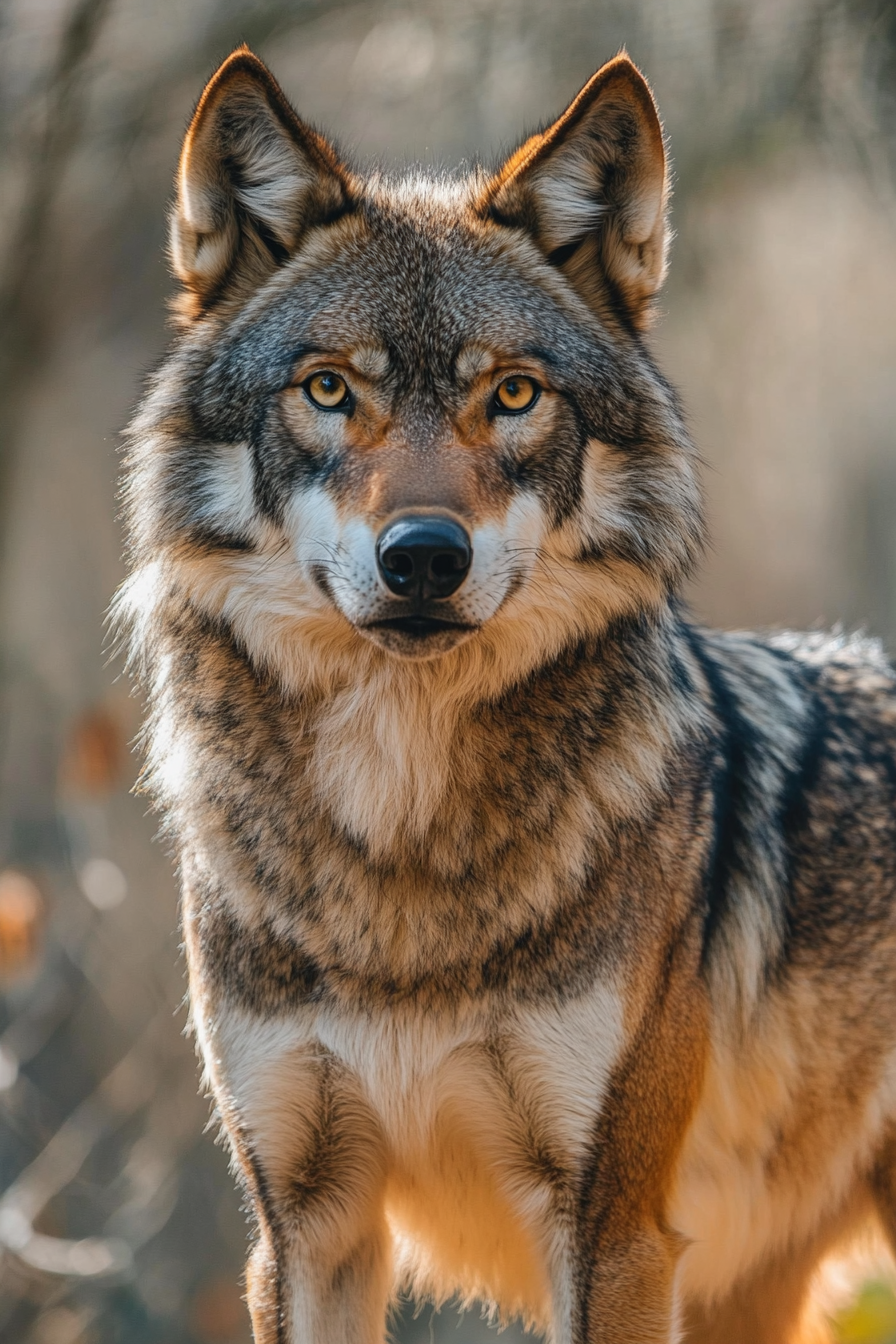 Tableau Loup Noir dans les Bois