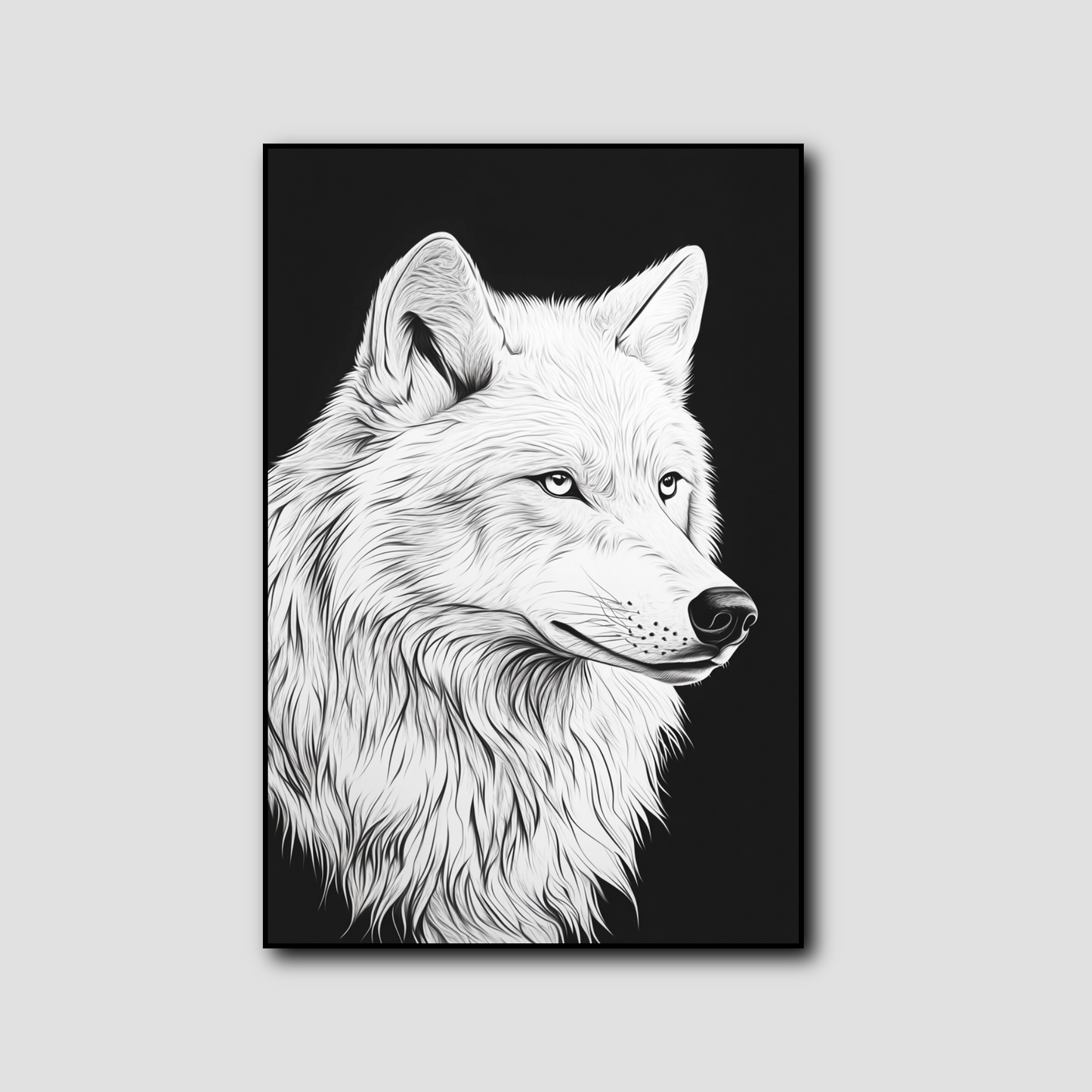 Tableau Loup Blanc Dessin