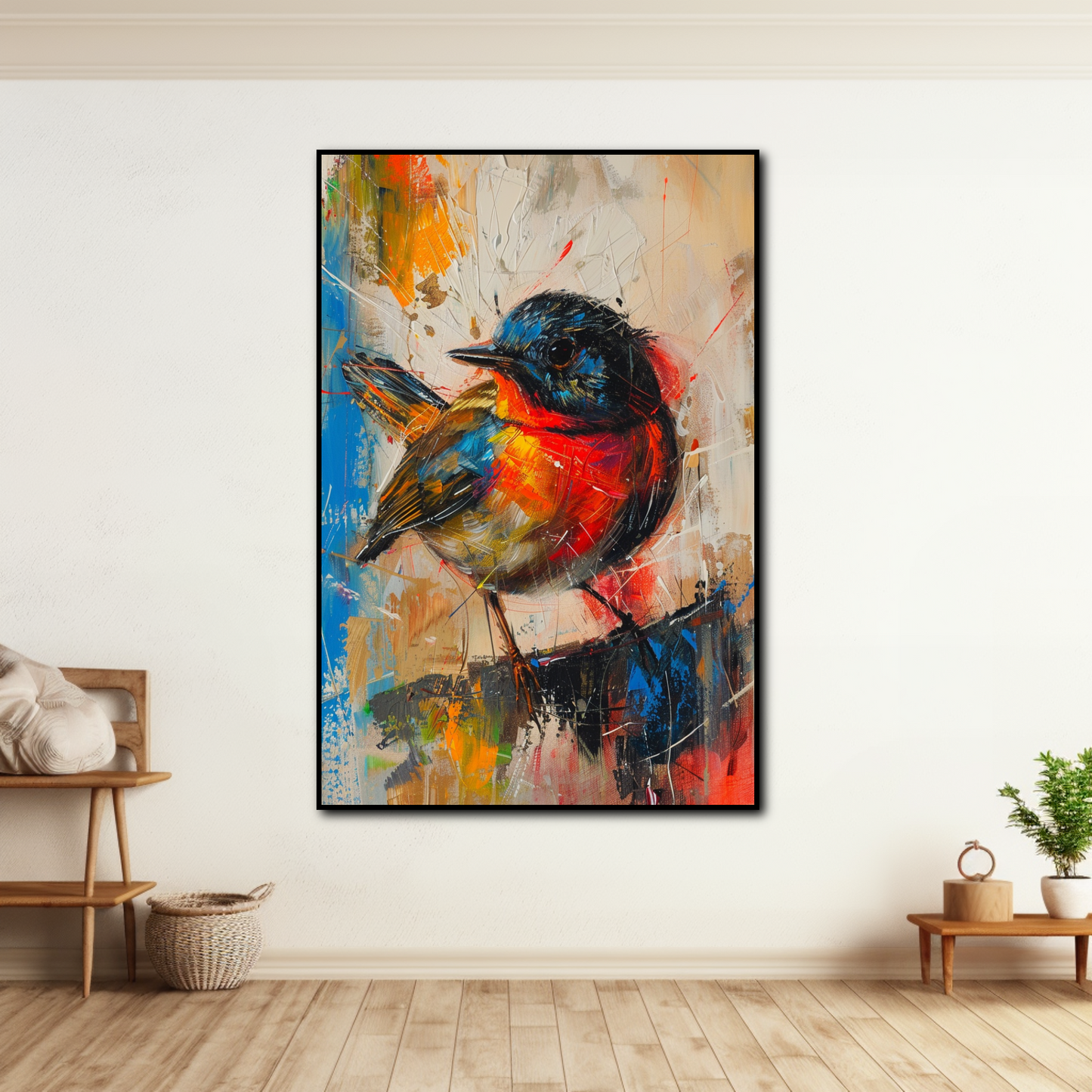 Tableau Oiseau Abstrait