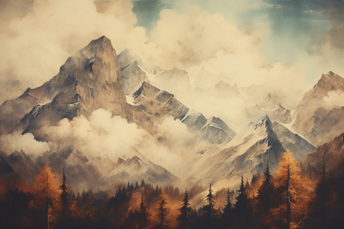 Tableau Montagne Vintage
