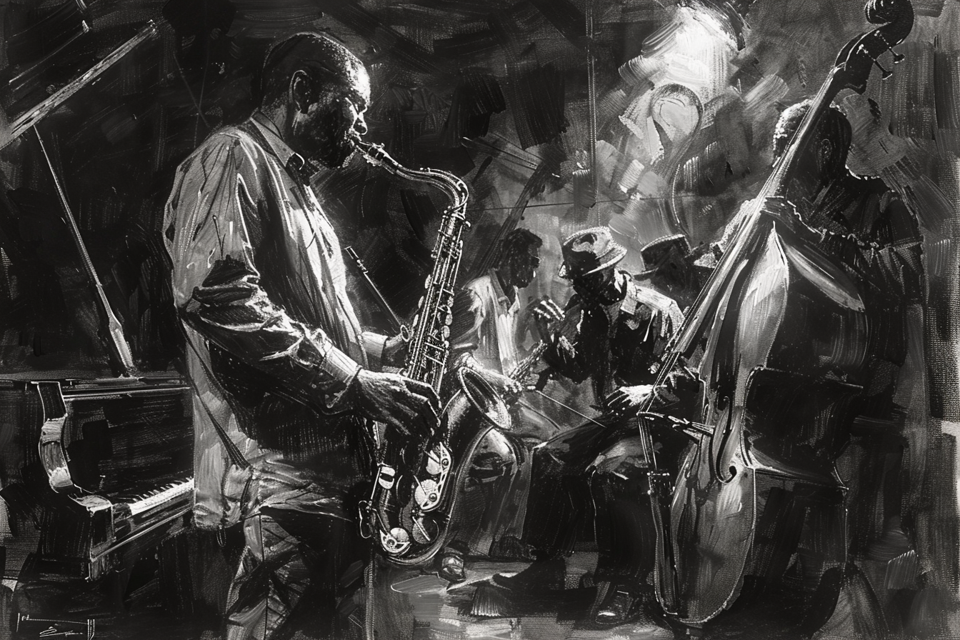 Tableau Jazz Noir et Blanc