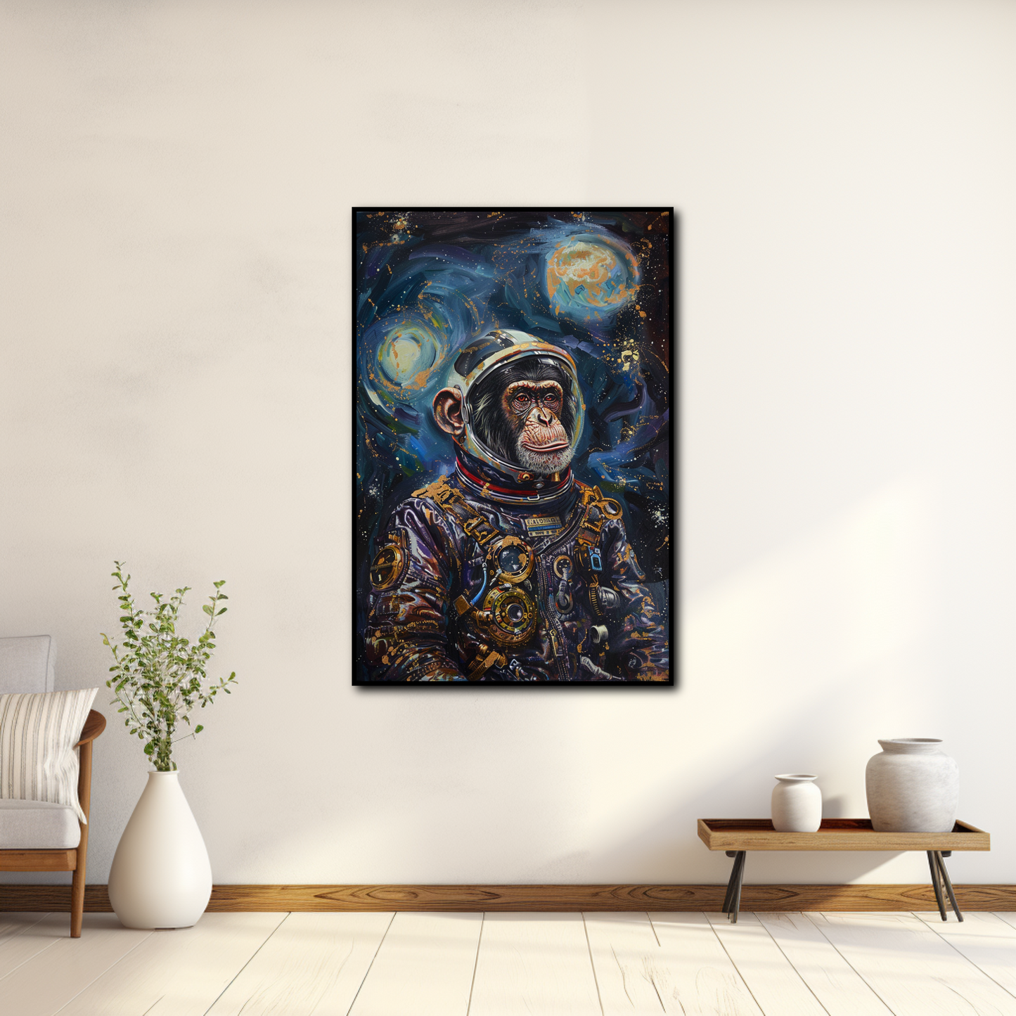 Tableau Singe Astronaute