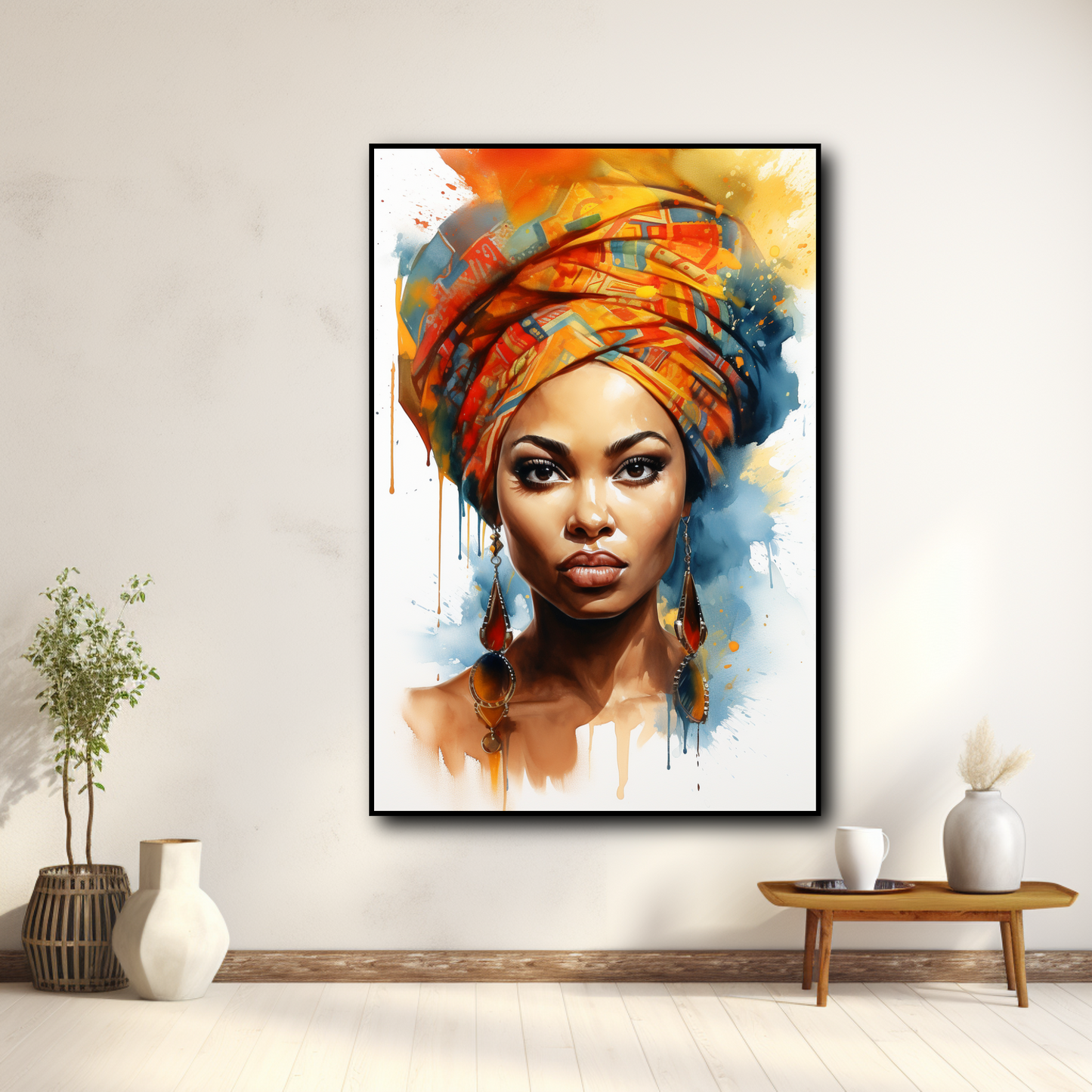 Tableau Aquarelle Femme Africaine