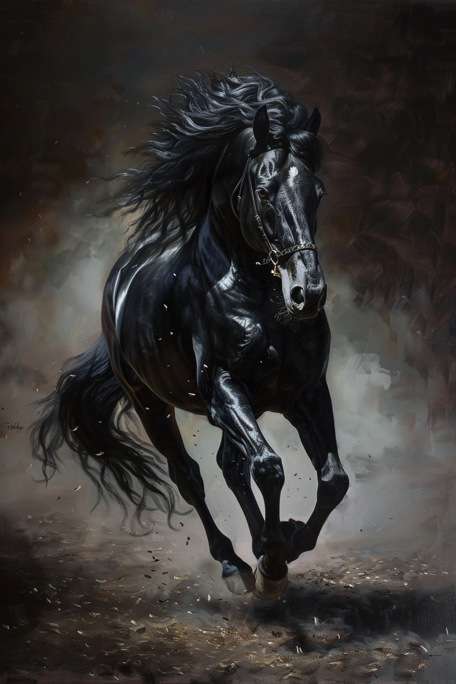 Tableau Cheval Noir